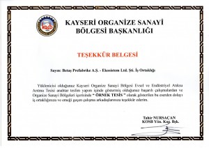Kayseri-OSB-tesekkur